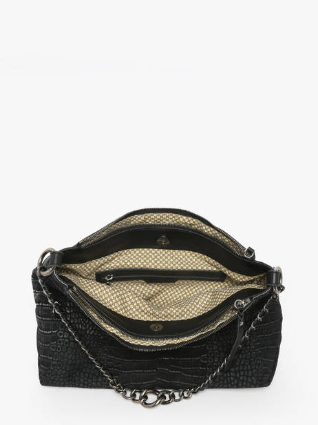 Cross Body Tas Vintage Leder Mila louise Zwart vintage 3822KRC ander zicht 2